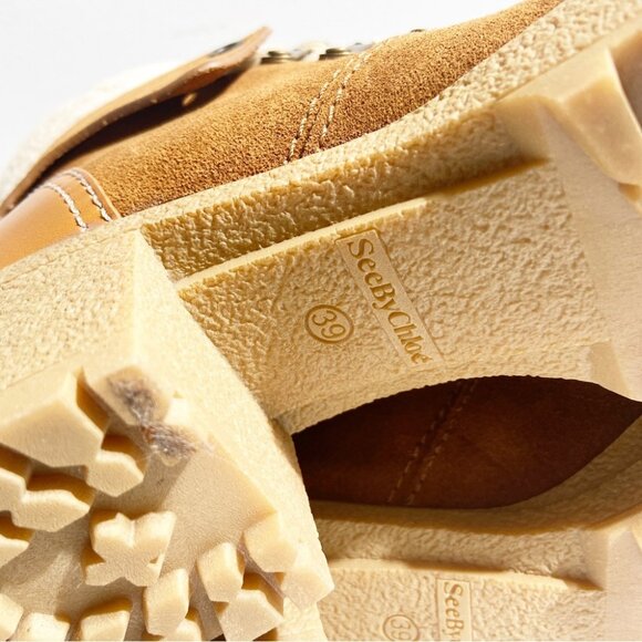 See by Chloé Women's Eileen Shearling Hiking Boots Sie 39 - Picture 7 of 9